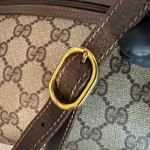 Gucci Brown Canvas and Leather Shoulder Bag with Red & Green Web - Picture 12 of 16